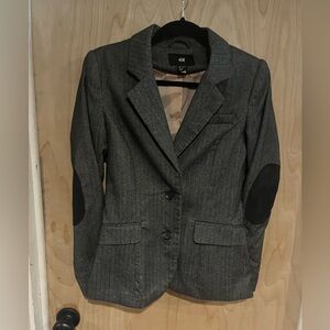 H&M Gray Blazer with Structured Shoulders